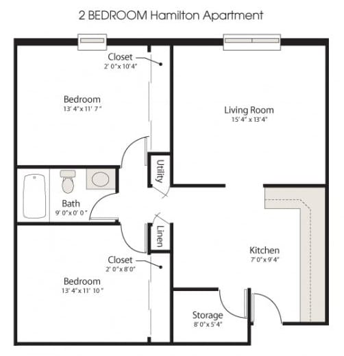 2 bedroom apartment floorplan